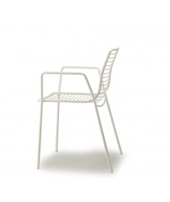 Sedia Summer con braccioli bianco