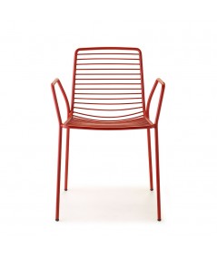 Sedia Summer con braccioli mattone