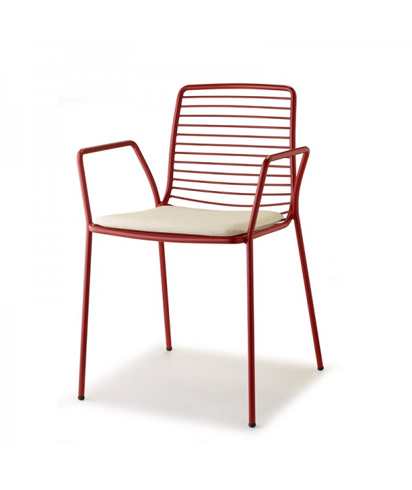 Sedia Summer con braccioli mattone