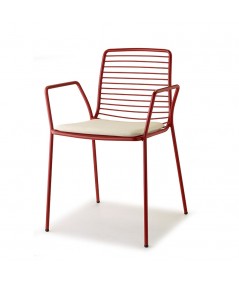 Sedia Summer con braccioli mattone