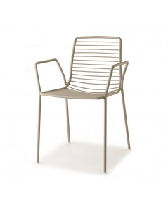 Sedia Summer con braccioli tortora