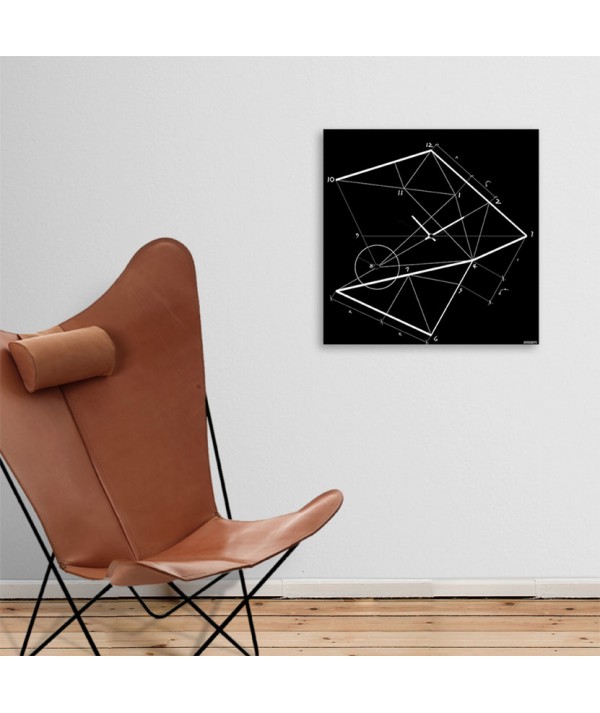 Orologio da parete Thime Lime Nero realizzato su lamiera di metallo nero foto ambientata