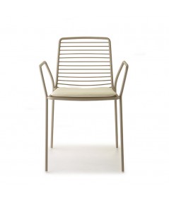Sedia Summer con braccioli tortora