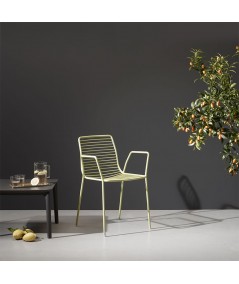 Sedia Summer con braccioli verde tiglio