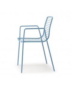 Sedia Summer con braccioli azzurro