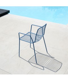 Sedia Summer con braccioli azzurro