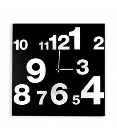 Orologio da parete Numbers realizzato su lamiera di metallo nero 