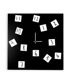 Changing Clock orologio in metallo nero con numeri magnetici spostabili
