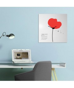Papavero Orologio-Calendario perpetuo su lamiera di metallo serigrafata a mano, foto ambientata