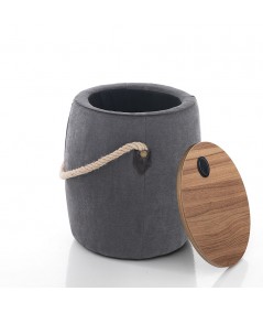 Pouf imbottito contenitore Barril grigio scuro