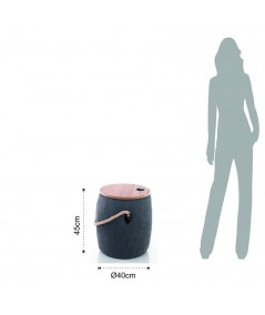 Pouf imbottito contenitore Barril grigio scuro misure