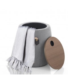 Pouf imbottito contenitore Barril grigio chiaro