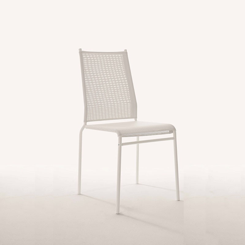 sedia per esterni liù alta di ingenia bontempi in metallo e texiplast  bianco