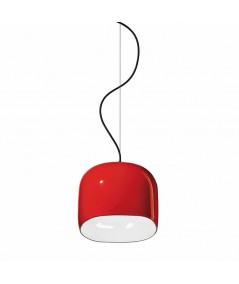 lampada a sospensione ayrton di deco ferroluce in ceramica rossa