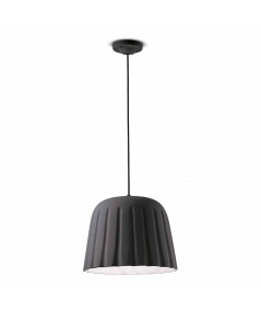 lampada a sospensione di ferroluce in ceramica grigio nerastro