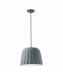 lampada a sospensione di ferroluce in ceramica  grigio tele