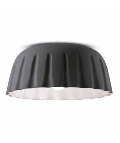 lampada a soffitto di ferroluce in ceramica  grigio nerastro