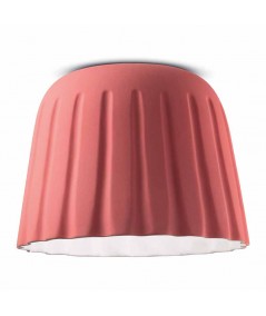 lampada a soffitto di ferroluce in ceramica  rosa corallo