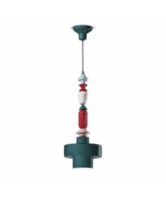 lampada a sospensione lariat di ferroluce in ceramica verde