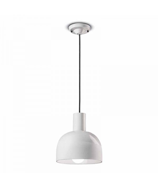lampada a sospensione caxixi di ferroluce in ceramica bianco grezzo