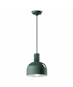 lampada a sospensione caxixi di ferroluce in ceramica verde bottiglia