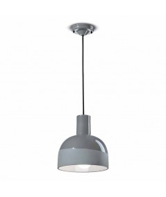 lampada a sospensione caxixi di ferroluce in ceramica grigio castello