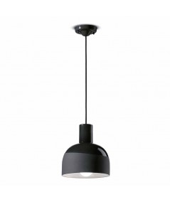 lampada a sospensione caxixi di ferroluce in ceramica  nero carbone