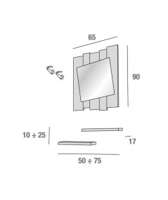 Composizione per ingresso con appendiabiti Zoe dimensioni