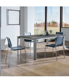 Sedia Shape cuoio blu ambientato