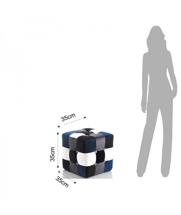Pouf Kaleidos Blu dimensioni