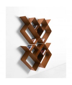 Composizione Libreria Mondrian in metallo rame