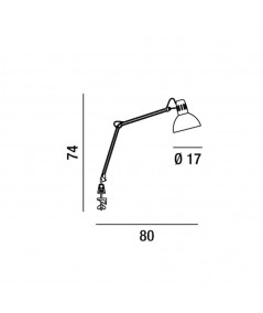 Lampada orientabile in metallo dimensioni